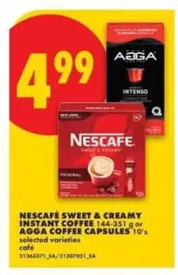 No Frills NESCAFÉ Sweet & Creamy Instant Coffee or AGGA Coffee Capsules offer