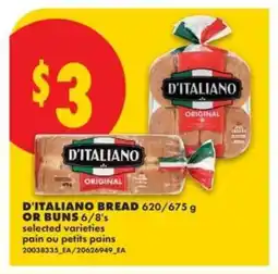 No Frills D'Italiano Bread or Buns offer