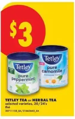 No Frills Tetley Tea or Herbal Tea offer