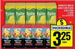 Food Basics Minute Maid Juice or Fuze Iced Tea offer