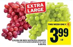 Food Basics GREEN or RED SEEDLESS GRAPES offer