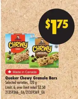 No Frills Quaker Chewy Granola Bars offer