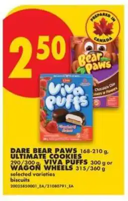 No Frills DARE BEAR PAWS, ULTIMATE COOKIES, VIVA PUFFS, WAGON WHEELS offer