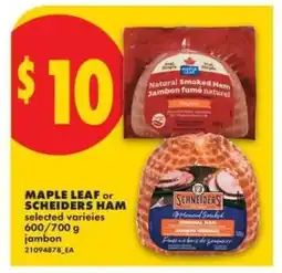 No Frills MAPLE LEAF or SCHEIDERS HAM offer