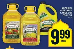 Food Basics Saporito Vegetable, Canola or Corn Oil offer