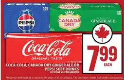 Food Basics Coca-Cola, Canada Dry Ginger Ale or Pepsi Soft Drinks offer