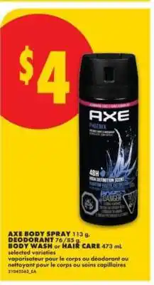 No Frills AXE Body Spray offer