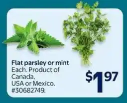Walmart Flat parsley or mint offer