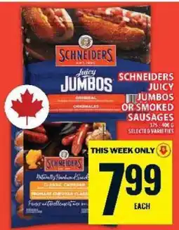 Food Basics SCHNEIDERS JUICY JUMBOS OR SMOKED SAUSAGES offer