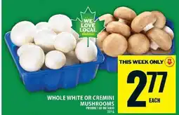 Food Basics WHOLE WHITE OR CREMINI MUSHROOMS offer
