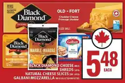 Food Basics Black Diamond Cheese, Natural Cheese Slices, Galbani Mozzarella offer