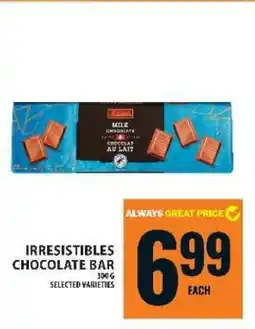 Food Basics IRRESISTIBLES CHOCOLATE BAR offer