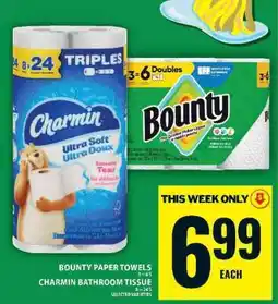 Food Basics Bounty Paper Towels / Charmin Bathroom Tissue offer
