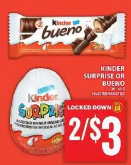 Food Basics KINDER SURPRISE OR BUENO offer