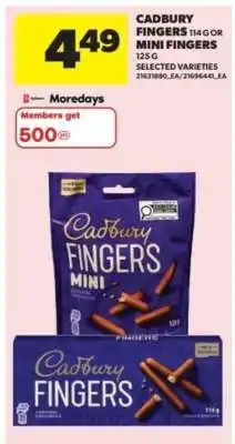 Real Canadian Superstore Cadbury Fingers or Mini Fingers offer