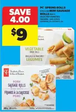 Real Canadian Superstore PC Spring Rolls or Mini Sausage Rolls offer