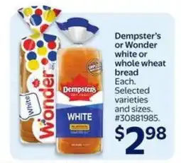 Walmart Dempster's or Wonder Bread offer