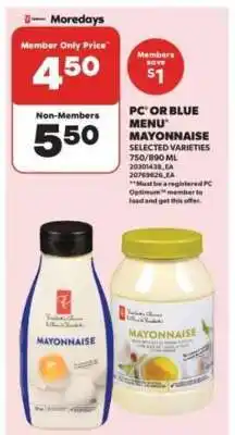 Real Canadian Superstore PC or Blue Menu Mayonnaise offer