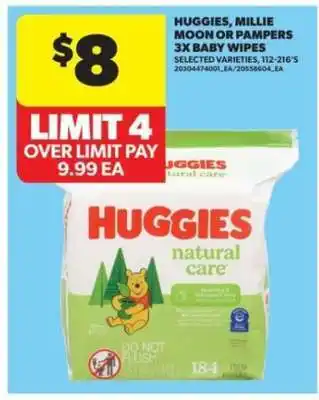 Real Canadian Superstore Huggies, Millie Moon or Pampers 3x Baby Wipes offer