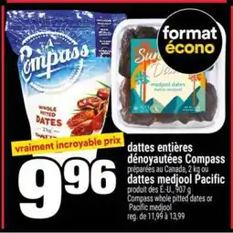 Super C dattes entières dénoyautées Compass ou dattes medjool Pacific offer