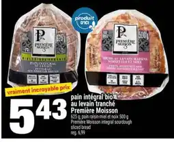 Super C pain intégral bio au levain tranché Premiere Moisson offer