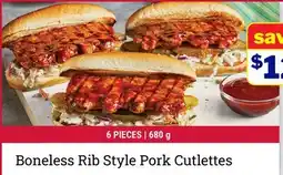 M & M Food Market Boneless Rib Style Pork Cutlettes offer