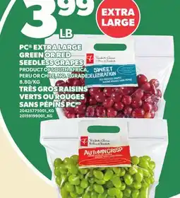 Independent City Market PC EXTRA LARGE GREEN OR RED SEEDLESS GRAPES offer