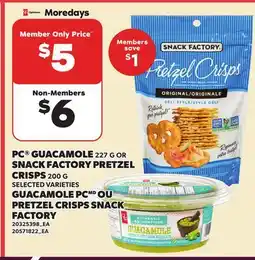 Independent City Market PC GUACAMOLE, 227 G OR SNACK FACTORY PRETZEL CRISPS, 200 G offer