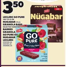 Independent City Market LECLERC GO PURE, 140-175 OR NUGABAR, 175 G GRANOLA BARS offer