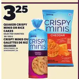 Independent City Market QUAKER CRISPY MINIS OR RICE CAKES offer