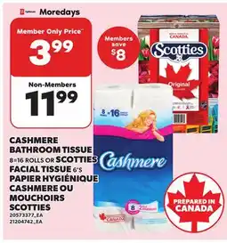 Independent City Market CASHMERE BATHROOM TISSUE, 8=16 ROLLS OR SCOTTIES FACIAL TISSUE, 6'S offer