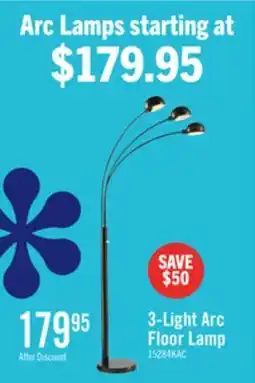 The Brick 72 Modern Black 3-Light Arc Floor Lamp offer
