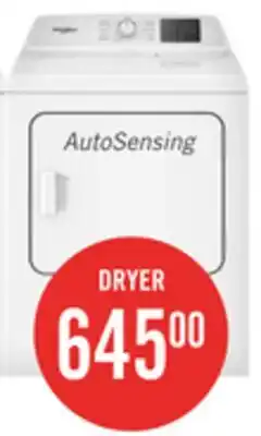 The Brick Whirlpool 29 7.0 Cu. Ft. Electric Dryer with AutoSensing - YWED4105SW offer