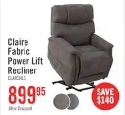 The Brick Claire 34 Leather-Look Fabric Power Lift Reclining Chair - Charcoal Grey offer
