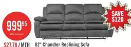 The Brick Chandler 82 Chenille Fabric Reclining Sofa - Grey offer