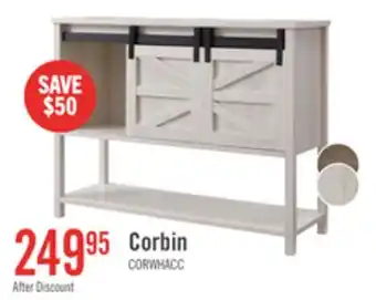 The Brick Corbin 47.25 Accent Cabinet with Sliding Barn Doors - White Oak offer