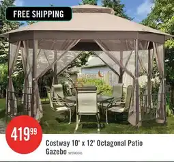 The Brick Costway 10' X 12' Octagonal Patio Gazebo Canopy Shelter Double Top W/netting Sidewalls offer