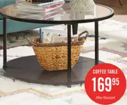 The Brick Kendal 31.5 Modern Round Glass Top Coffee Table with Casters - Black offer
