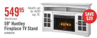 The Brick Huntley 59 Electric Fireplace TV Stand with Storage and Cable Management for TVs up to 65- White offer
