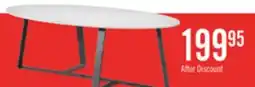 The Brick Kort & Co. Nico 51 Modern Oval Coffee Table - White Sinetered Stone with Dark Grey Metal Legs offer