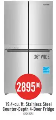 The Brick KitchenAid 36 19.4 Cu. Ft. French-Door Refrigerator - Stainless Steel - KRQC506MPS offer