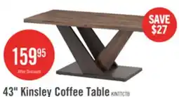 The Brick Kinsley 43.3 Modern Coffee Table - Dark Brown Wood offer