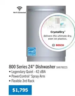The Brick Bosch 800 Series 24'' 42 dBA Dishwasher - Fingerprint Resistant Stainless Steel - SHX78CC5UC offer