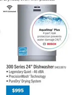 The Brick Bosch 300 Series 24 Dishwasher with Third Rack - SHE53B75UC offer