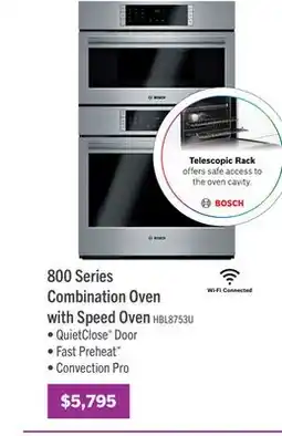 The Brick Bosch 800 Series 6.2 Cu. Ft. Electric Double Combination Wall Oven - HBL8753UC offer