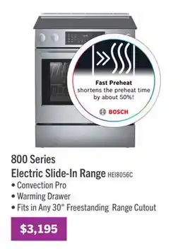 The Brick Bosch 4.6 Cu. Ft. 800 Series Electric Range - HEI8056C offer
