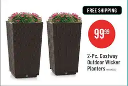 The Brick Costway 2pcs Outdoor Wicker Flower Pot 22.5tall Planters With Drainage Hole Coffee offer
