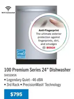 The Brick Bosch 100 Series Premium Smart Dishwasher with Third Rack - SHX5AEM5N offer