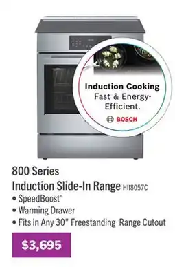 The Brick Bosch 4.6 Cu. Ft. 800 Series Electric Range with Induction Cooktop - HII8057C offer