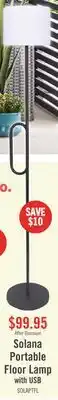 The Brick Solana 64 Modern Metal Acrylic Portable Indoor/Outdoor Floor Lamp with USB Port - Black offer